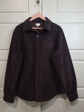 True Craft Purple Corduroy Long Sleeve Shirt size Medium